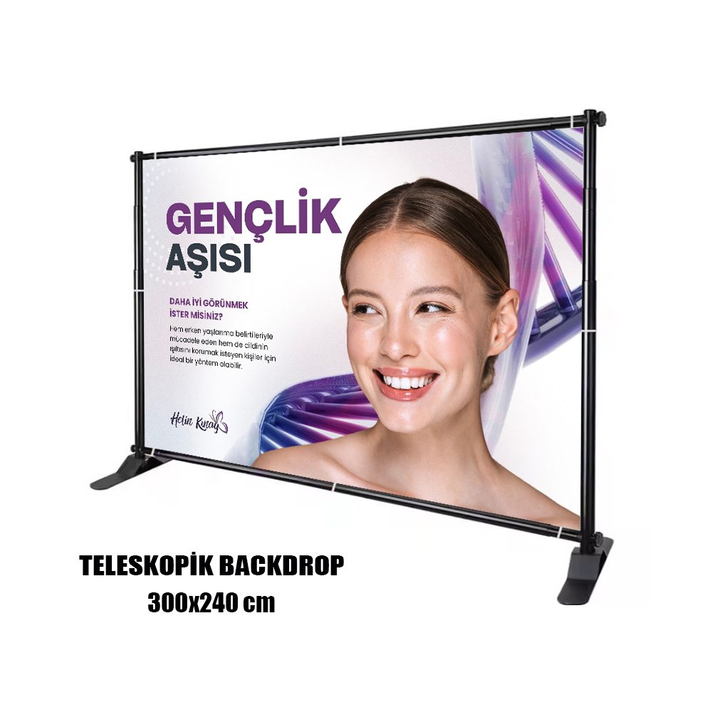 Teleskopik Backdrop Stand 300x240