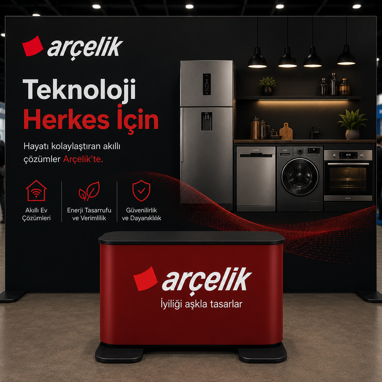 230x400CM Modüler Lightbox 2'li Fuar Tanıtım Stand Paketi