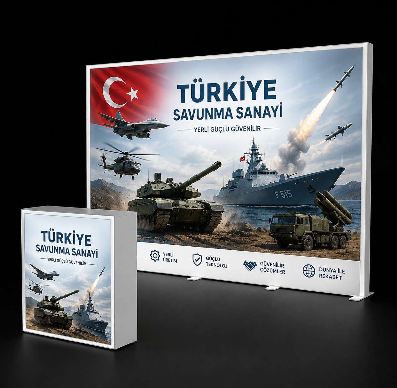 300x300 CM Modüler Lightbox 2'li Fuar Tanıtım Stand Paketi