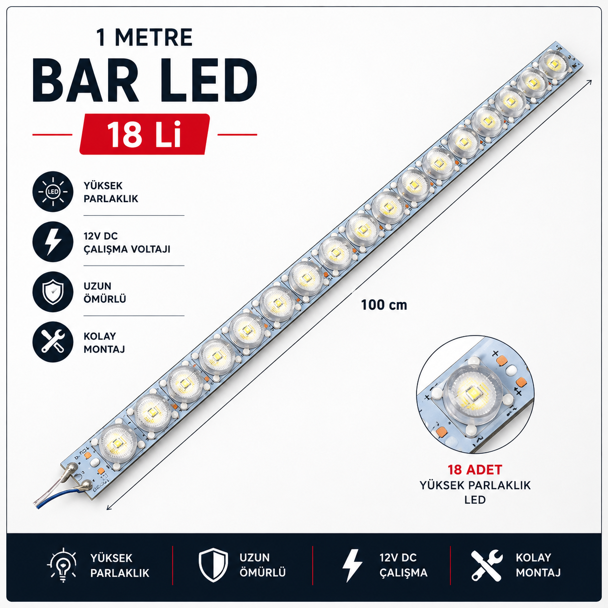 1 Metre Bar Led 18 li 